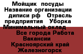 Мойщик  посуды › Название организации ­ диписи.рф › Отрасль предприятия ­ Уборка › Минимальный оклад ­ 20 000 - Все города Работа » Вакансии   . Красноярский край,Железногорск г.